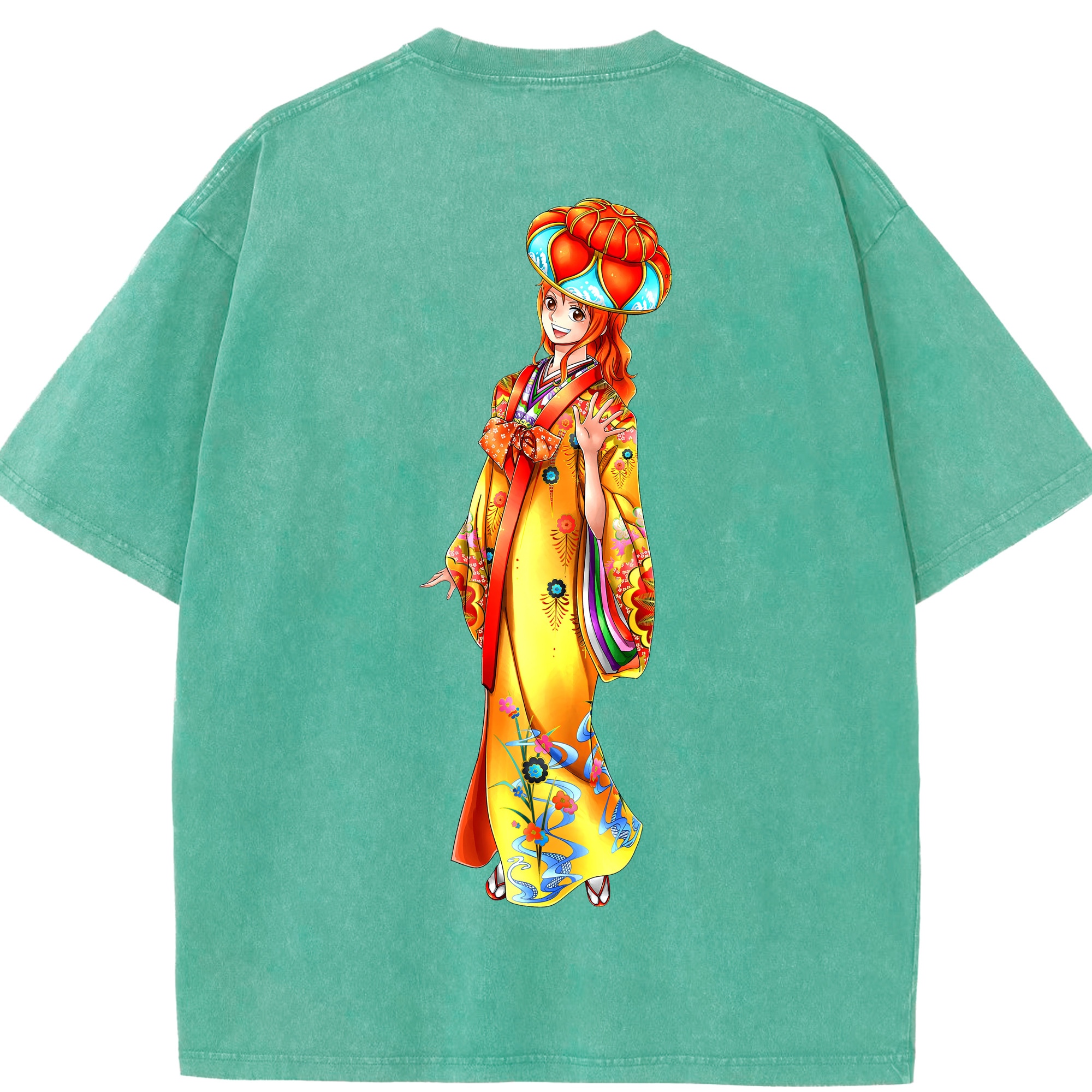 ワンピース ナミ ONE PIECE Nami 綿100% ヴィンテージ風 半袖Tシャツ（背面プリント）